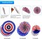 Patriotic Party Decorations Set 4th of July Decor Red White Blue Balloons, Paper Fans, UAS Star Foil Balloons for Veterans day, Labor Day, Presidents Day, Flag Day Party Decorations